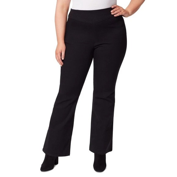 Jessica Simpson Women's Trendy Plus Size Pull-On Flare Jeans (Black 20W) - Picture 1 of 12